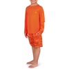 image:imageSpyder Boys 2piece Swim Set  Long Sleeve Rash Guard amp Swim Trunks UPF 30 QuickDryLittle BoysTiger