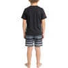 image:imageSpyder Boys 2piece Swim Set  Short Sleeve Rash Guard amp Swim Trunks UPF 30 QuickDryLittle BoysCaviar