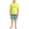 image:imageSpyder Boys 2piece Swim Set  Short Sleeve Rash Guard amp Swim Trunks UPF 30 QuickDryLittle BoysGreen 1
