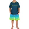 image:imageSpyder Boys 2piece Swim Set  Short Sleeve Rash Guard amp Swim Trunks UPF 30 QuickDryLittle BoysGreen