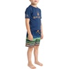 image:imageSpyder Boys 2piece Swim Set  Short Sleeve Rash Guard amp Swim Trunks UPF 30 QuickDryLittle BoysSea