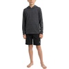 image:imageSpyder Boys Long Sleeve Hooded Rash Guard  UPF Protection QuickDry 4Way Stretch Swim Shirt Big BoysCaviar