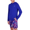 image:imageSpyder Boys Long Sleeve Hooded Rash Guard  UPF Protection QuickDry 4Way Stretch Swim Shirt Big BoysSurf Blue