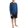 image:imageSpyder Boys Long Sleeve Rash Guard  UPF Sun Protection 4Way Stretch Swim Shirt Big BoysBlue