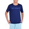 image:imageSpyder Boys Short Sleeve Rash Guard  UPF Sun Protection QuickDry 4Way Stretch Swim Shirt Big BoysDeep Sea
