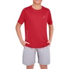 image:imageSpyder Boys Short Sleeve Rash Guard  UPF Sun Protection QuickDry 4Way Stretch Swim Shirt Big BoysRed