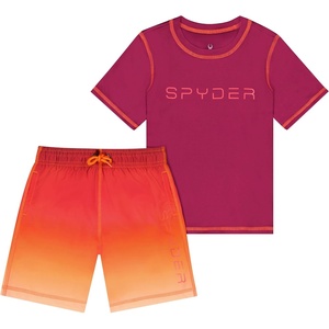 image:imageSpyder Boys 2piece Swim Set  Short Sleeve Rash Guard amp Swim Trunks UPF 30 QuickDryLittle BoysRas Combo