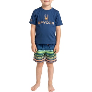 image:imageSpyder Boys 2piece Swim Set  Short Sleeve Rash Guard amp Swim Trunks UPF 30 QuickDryLittle BoysSea