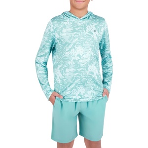 image:imageSpyder Boys Long Sleeve Hooded Rash Guard  UPF Protection QuickDry 4Way Stretch Swim Shirt Big BoysWasabi