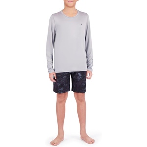 image:imageSpyder Boys Long Sleeve Rash Guard  UPF Sun Protection 4Way Stretch Swim Shirt Big BoysAlloy