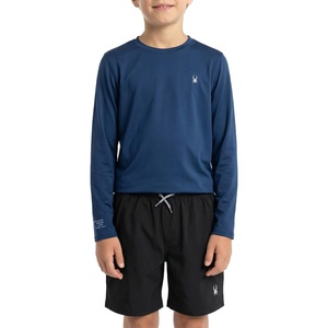image:imageSpyder Boys Long Sleeve Rash Guard  UPF Sun Protection 4Way Stretch Swim Shirt Big BoysBlue