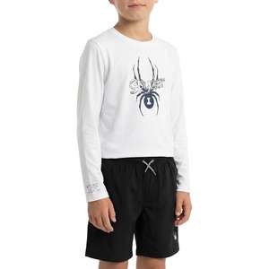image:imageSpyder Boys Long Sleeve Rash Guard  UPF Sun Protection 4Way Stretch Swim Shirt Big BoysWhite