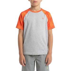 image:imageSpyder Boys Short Sleeve Rash Guard  UPF Sun Protection QuickDry 4Way Stretch Swim Shirt Big BoysAlloy