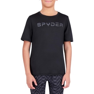 image:imageSpyder Boys Short Sleeve Rash Guard  UPF Sun Protection QuickDry 4Way Stretch Swim Shirt Big BoysBlack