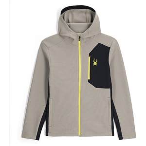 image:imageSpyder Mens Bandit Hooded Zip Ski Mid Layer Sweater JacketConcrete