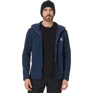 image:imageSpyder Mens Bandit Hooded Zip Ski Mid Layer Sweater JacketTrue Navy