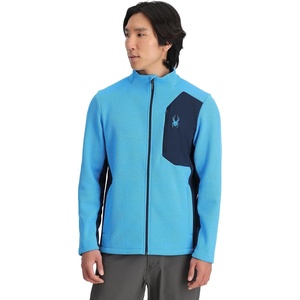 image:imageSpyder Mens Bandit Hybrid Full Zip Mid Layer JacketAether Blue