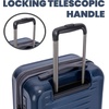 image:imageSpyder Rails Expandable Hardside Upright Suitcase with 360 Spinner Wheels TSA Approved Lock Navy CarryOnCarbon Blue