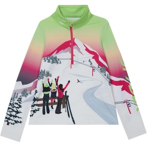 image:imageSpyder Girls Sunset 12 Zip Long Sleeve TNeckLime Ice