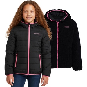 image:imageSpyder Reversible Girls Puffer Jacket Sherpa Lined Winter Coats for GirlsBlack