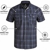 image:imageSpyder Mens Button Down Shirt  Lightweight Plaid Wrinkle Free Short SleeveBlack