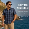 image:imageSpyder Mens Button Down Shirt  Lightweight Plaid Wrinkle Free Short SleeveBlack