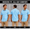 image:imageSpyder Mens Button Down Shirt  Lightweight Plaid Wrinkle Free Short SleeveCobalt