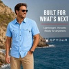 image:imageSpyder Mens Button Down Shirt  Lightweight Plaid Wrinkle Free Short SleeveCobalt