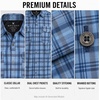 image:imageSpyder Mens Button Down Shirt  Lightweight Plaid Wrinkle Free Short SleeveDusty Blue