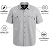 image:imageSpyder Mens Button Down Shirt  Lightweight Plaid Wrinkle Free Short SleeveGrey