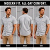 image:imageSpyder Mens Button Down Shirt  Lightweight Plaid Wrinkle Free Short SleeveGrey