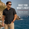 image:imageSpyder Mens Button Down Shirt  Lightweight Plaid Wrinkle Free Short SleeveHeather Black
