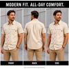 image:imageSpyder Mens Button Down Shirt  Lightweight Plaid Wrinkle Free Short SleeveKhaki