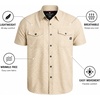 image:imageSpyder Mens Button Down Shirt  Lightweight Plaid Wrinkle Free Short SleeveKhaki