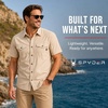 image:imageSpyder Mens Button Down Shirt  Lightweight Plaid Wrinkle Free Short SleeveKhaki