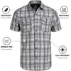 image:imageSpyder Mens Button Down Shirt  Lightweight Plaid Wrinkle Free Short SleeveOlive