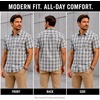 image:imageSpyder Mens Button Down Shirt  Lightweight Plaid Wrinkle Free Short SleeveOlive
