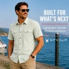 image:imageSpyder Mens Button Down Shirt  Lightweight Plaid Wrinkle Free Short SleeveSage Green
