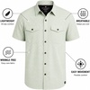 image:imageSpyder Mens Button Down Shirt  Lightweight Plaid Wrinkle Free Short SleeveSage Green