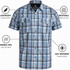 image:imageSpyder Mens Button Down Shirt  Lightweight Plaid Wrinkle Free Short SleeveSteel Grey