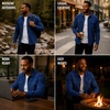 image:imageSpyder Mens Button Down Shirt Jacket  Long Sleeve Collared Mens ShacketEstate Blue
