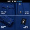 image:imageSpyder Mens Button Down Shirt Jacket  Long Sleeve Collared Mens ShacketEstate Blue