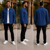 image:imageSpyder Mens Button Down Shirt Jacket  Long Sleeve Collared Mens ShacketEstate Blue