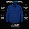 image:imageSpyder Mens Button Down Shirt Jacket  Long Sleeve Collared Mens ShacketEstate Blue