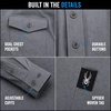 image:imageSpyder Mens Button Down Shirt Jacket  Long Sleeve Collared Mens ShacketGrey