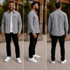 image:imageSpyder Mens Button Down Shirt Jacket  Long Sleeve Collared Mens ShacketGrey