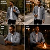 image:imageSpyder Mens Button Down Shirt Jacket  Long Sleeve Collared Mens ShacketGrey