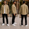 image:imageSpyder Mens Button Down Shirt Jacket  Long Sleeve Collared Mens ShacketKhaki