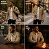 image:imageSpyder Mens Button Down Shirt Jacket  Long Sleeve Collared Mens ShacketKhaki