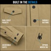 image:imageSpyder Mens Button Down Shirt Jacket  Long Sleeve Collared Mens ShacketKhaki